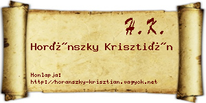 Horánszky Krisztián névjegykártya